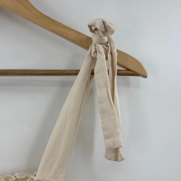 Zesica cream Maxi summer dress tie shoulders long flowing ruffle hem - Picture 6 of 15